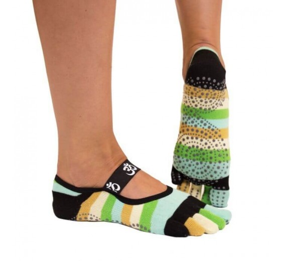 ToeToe Yoga & Pilates Foot Cover Anti-Slip, sort - Str. 35-38