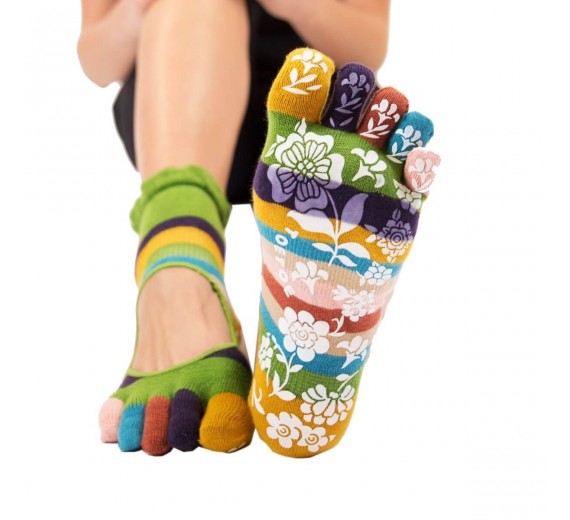Grønne Yoga & Pilates Anti-Slip Tåstrømper Str. 39-43