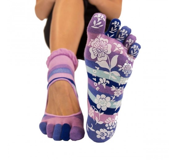 Pink Yoga & Pilates Anti-Slip Tåstrømper Str. 35-38