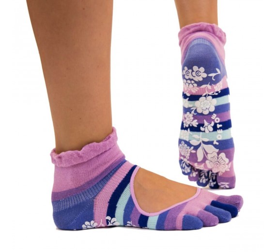 Pink Yoga & Pilates Anti-Slip Tåstrømper Str. 35-38