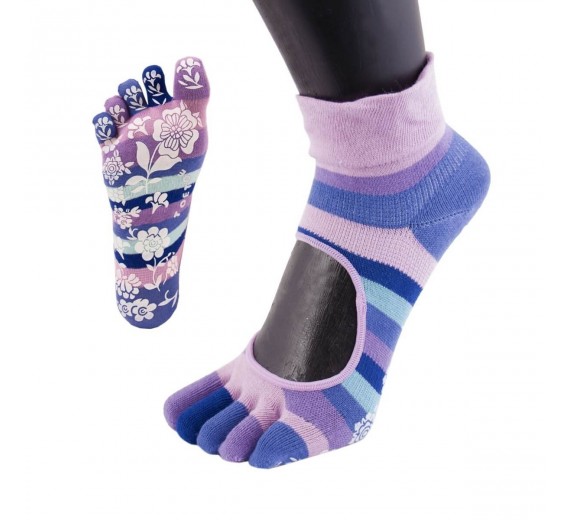 Pink Yoga & Pilates Anti-Slip Tåstrømper Str. 35-38