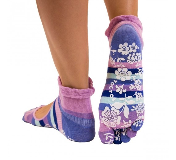 Pink Yoga & Pilates Anti-Slip Tåstrømper Str. 35-38