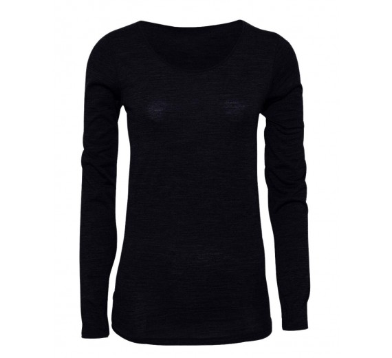 Langærmet uld T-shirt til damer, JBS of Denmark, sort, str. medium