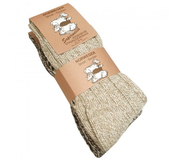 2 par uldsokker med skridsikker sål, str. 35-38