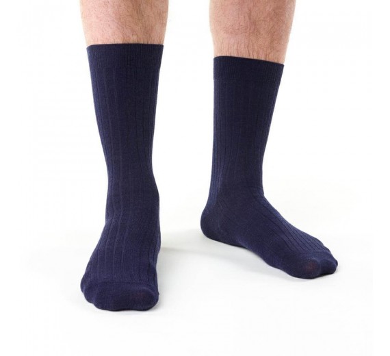 Merino Uldsokker, Fine-Knit - Navy str. 41-43
