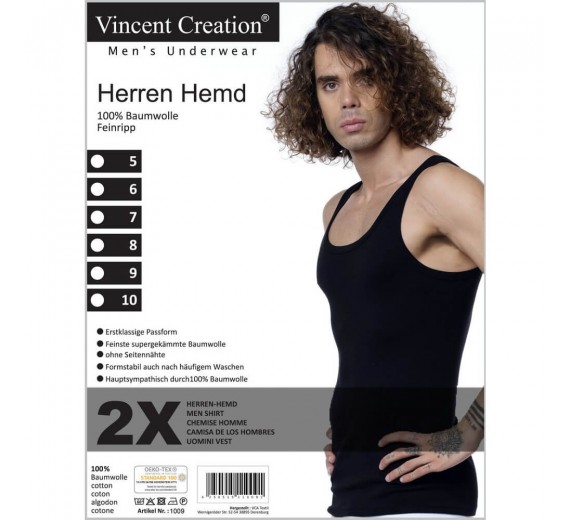 2-pak Vincent Creation Tanktops Til Mænd - Sort Str. X-Large