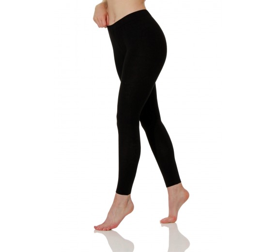 Bomulds leggings - Sort str. Medium