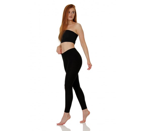 Bomulds leggings - Sort str. X-Large