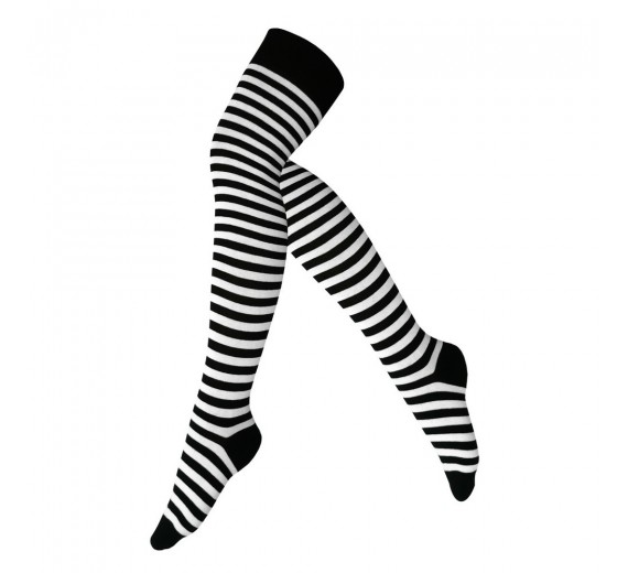 Lady Over-Knee Strømper Med Striber - Str. 36-41