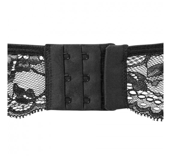 Bambus BH med blonde og uden bøjle, Sort - Str. X-Large