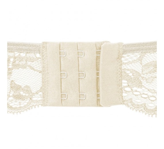 Bambus BH med blonde og uden bøjle, råhvid, str. large