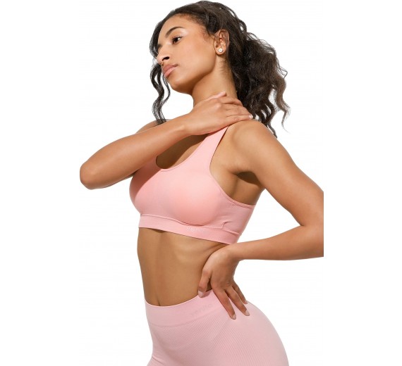 Microfiber Sportstop med skumskål - Rosa str. Large