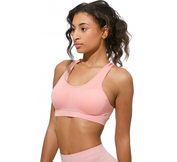 Microfiber Sportstop med skumskål - Rosa str. Large