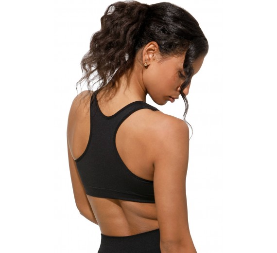 Microfiber Sportstop med skumskål - Sort str. Medium