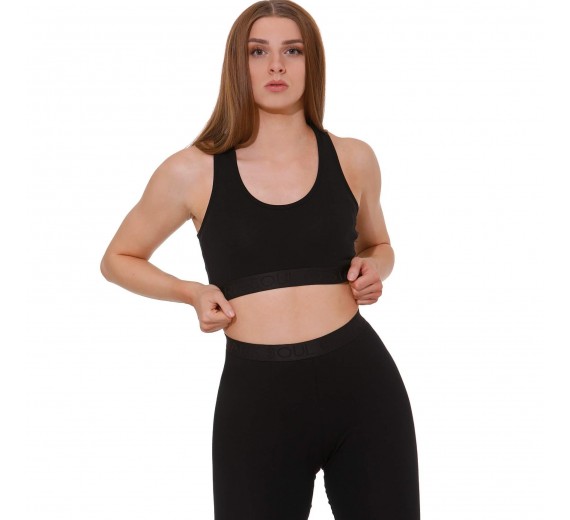 Bomulds Sportstop fra Stark Soul - Sort str. Medium