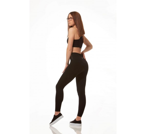 Højtaljede dame sportsleggings fra Stark Soul - Sort str. Medium