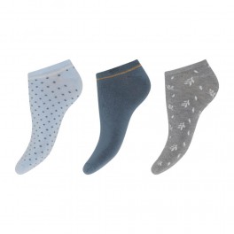 3-pak Decoy Sneaker Sock Bamboo - Dot & blomst