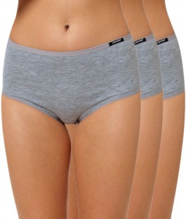 3-Pak Maxi Brief Trusser, Grå Melange, Str. Medium