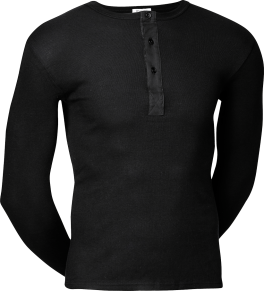 JBS Original Langærmet T-shirt Med Knapper Sort JBS Original Langærmet T-shirt Med Knapper Sort