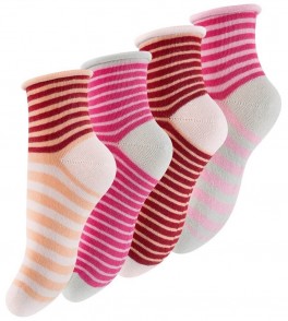 4 par børnesokker "Berry Stripes" 4 par børnesokker "Berry Stripes"