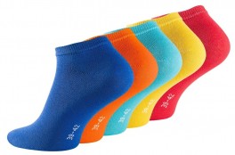 5 par korte ankelsokker unisex, "Fun Colors"