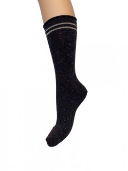 Decoy Rullestrømper Mørkegrå Med Glitter, Str. 37-41