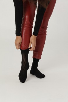 Socks CPH Damestrømpe Med Strukturstrik, Navy, Str. 36-40