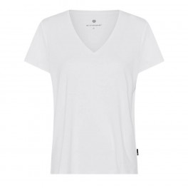 Bambus t-shirt med v-hals, dame, JBS of Denmark, hvid, str. XS