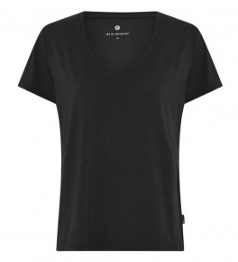 Bambus t-shirt med v-hals, dame, relaxed fit, JBS of Denmark, sort, str. small