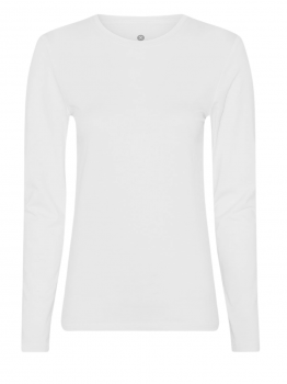 Langærmet bambus t-shirt, dame, JBS of Denmark, hvid, str. XS