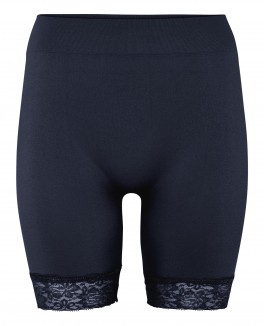 Lange Sømløse Decoy Indershorts Med Blonder, Navy, Str. S/M