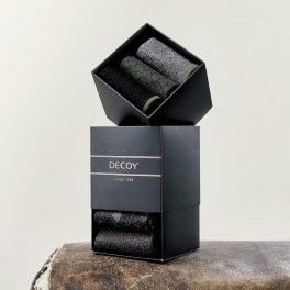 DECOY Glitter Socks in a box 3-pak - Oliven grøn str. 37-41