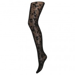 Decoy Strømpebukser med Blomster, 30 denier - Str. S/M