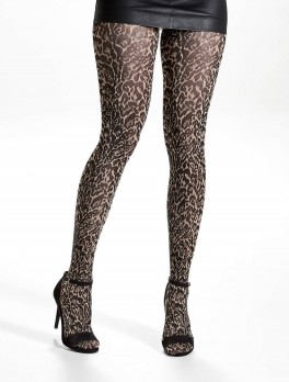 Decoy Leopard Fashion Strømpebukser Golden 70 Denier - Str. XL