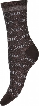 Decoy ankle sock glitter, Brun/Kobber