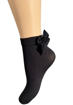 Decoy Sort Nylon-Ankelstrømpe. One-size