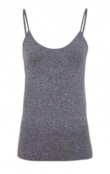 Decoy top med smalle stropper, dame, grå, str. large