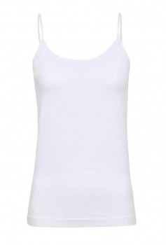 Decoy top med smalle stropper, dame, hvid, str. small