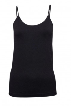 Decoy top med smalle stropper, dame, sort, str. small