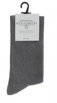 Grå komfort- og diabetessokker bomuld, CPH Sock Company - Str. 35-38