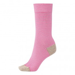 Bomulds Strømpe fra Socks CPH - Pink Striber 