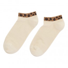 Korte ankelstrømper fra Socks CPH - Beige Leopard str. 36-39