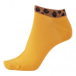 Korte ankelstrømper fra Socks CPH - Orange Leopard 