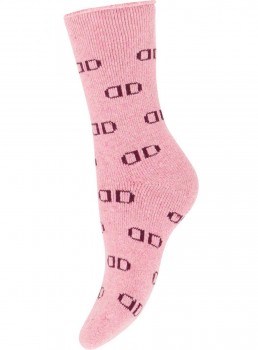 Decoy uld hyggesokker med glitter, lyserød, str. 37-41