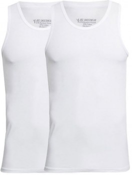 2-Pak JBS bambus tank-top (singlet), hvid