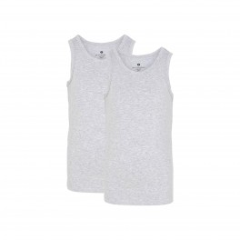 JBS of Denmark - 2-pak bambus singlet til drenge - Lysegrå, str. 9/10 år