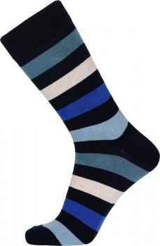 JBS sokker, sorte med blå striber - Str. 40-47