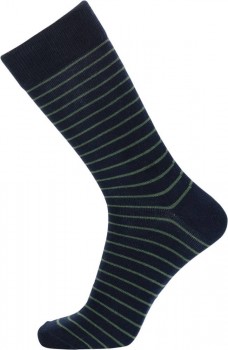 JBS sokker, sort med smalle grønne striber - Str. 40-47