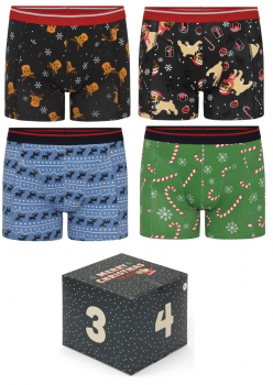 4 par jule-boxershorts i adventskalender