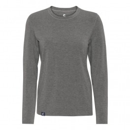 Langærmet t-shirt i merinould, dame, Coastland of Denmark, grå, str. medium